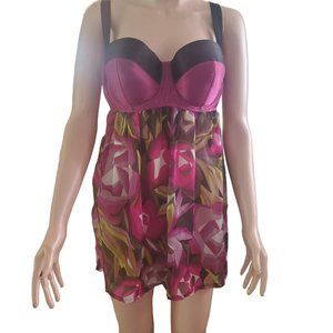 Missoni For Target Sz L Purple Floral Baby Doll Nighty Top Only